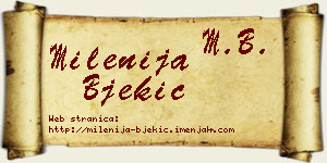Milenija Bjekić vizit kartica